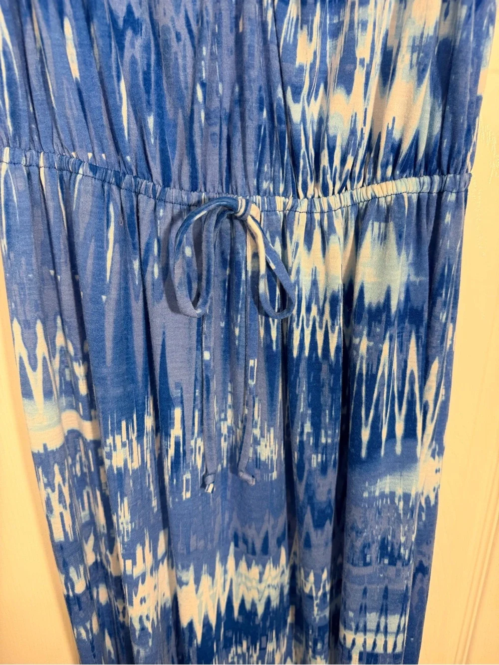 Faded Glory Sleeveless Maxi Dress M Blue Print - Picture 4 of 9